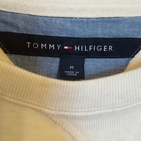 Vintage 90s Tommy Hilfiger White & Blue Sweatshirt - Picture 3 of 5